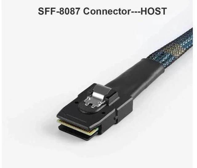 Alt view image 7 of 7 - 2 Pack 3.3FT SFF-8087 to 4×SFF-8482 Internal Mini SAS Cable with SATA Power