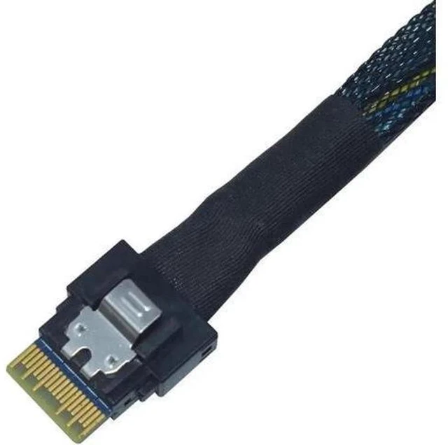 Alt view image 5 of 5 - 50cm 1.6ft PCIe 4.0 SFF-8654 Slim SAS 4i to SFF-8639 U.2 NVMe SSD Cable Adapter with 15Pin SATA Power Supply for Motherboard U2 Storage