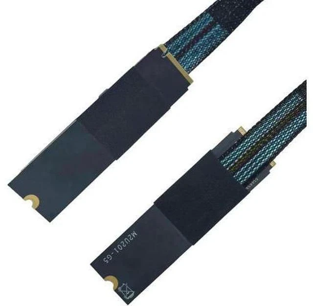 Alt view image 2 of 6 - 50cm/1.6ft PCIe 4.0 M.2 M-Key to SFF-8639 U.2 NVMe Cable Adapter with 15Pin SATA Power Supply