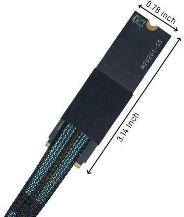 Alt view image 3 of 6 - 50cm/1.6ft PCIe 4.0 M.2 M-Key to SFF-8639 U.2 NVMe Cable Adapter with 15Pin SATA Power Supply