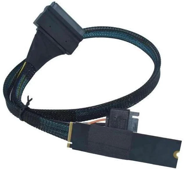 Alt view image 5 of 6 - 50cm/1.6ft PCIe 4.0 M.2 M-Key to SFF-8639 U.2 NVMe Cable Adapter with 15Pin SATA Power Supply
