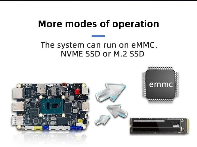 Alt view image 7 of 7 - X1 - N5105 x86 Windows Linux Single Board Computer - Mini PC - Dual 4K Media Server- Dual M.2 Slots Support 2280 NVMe mSATA SSD/WiFi 6 Moudle - PCIE 3.0,NFC (X1(4GB RAM+64GB eMMC))
