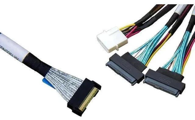 Alt view image 2 of 7 - 80CM PCIe 4.0 MCIO Fanout Cable, SFF-TA-1016 8i 74Pin Mini Cool Edge IO to Dual SFF-8639 U.2 NVMe Storage Cable with Independent Power Supply
