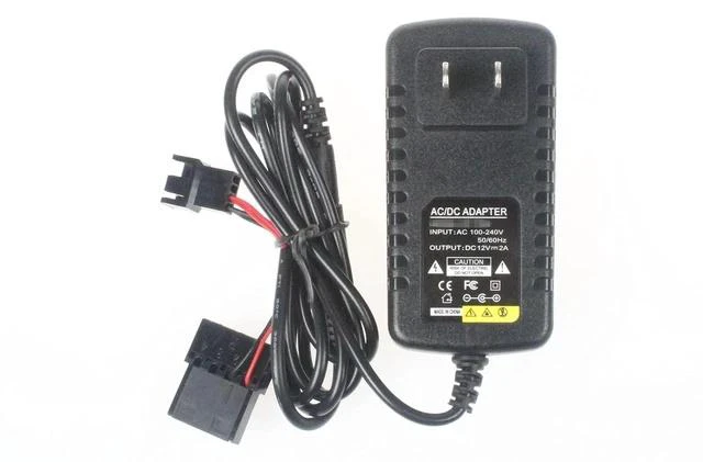 Alt view image 6 of 7 - DC 12V 2A Fan Power Adapter Fan External Power Supply Suitable for D-Port 3-Pin 4-Pin Male Female Connector Cooling Fans