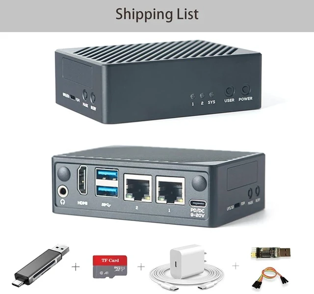 Alt view image 2 of 6 - NanoPi M5 - RK3576 SOC, Dual Gigabit Ethernet, 4/8/16GB RAM, UFS, AI Deployment, M.2 SDIO WiFi, 4K@60Hz, OpenMediaVault (LPDDR5 8GB RAM,with Case & Power & TF Card)