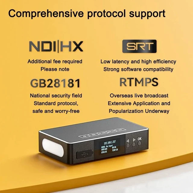 Alt view image 3 of 7 - ENC1-V3P 4K30 HDMI NDI Encoder with Built-in Tally, H.265 Compression, and Multi-Protocol Support for Professional Live Streaming and Studio Use (with DIN Mount)