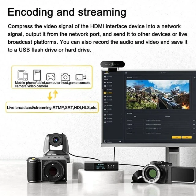 Alt view image 7 of 7 - ENC1-V3P 4K30 HDMI NDI Encoder with Built-in Tally, H.265 Compression, and Multi-Protocol Support for Professional Live Streaming and Studio Use (with DIN Mount)