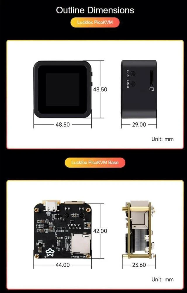 Alt view image 6 of 7 - Luckfox PicoKVM Lightweight IP KVM Remote Management Tool, Supports 1920 × 1080@60fps HDMI Video Input and HID Signal Output for Device Control (Basic Kit,2 Pieces)