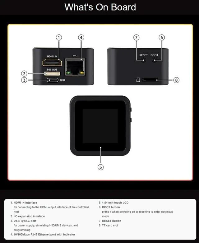 Alt view image 6 of 7 - Luckfox PicoKVM Lightweight IP KVM Remote Management Tool, Supports 1920 × 1080@60fps HDMI Video Input and HID Signal Output for Device Control (Full Kit,2 Pieces)