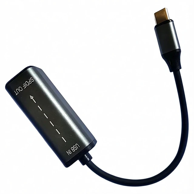 Alt view image 2 of 2 - Aluminum Type-C to TOSLINK Optical Audio Adapter USB-C Male to SPDIF Fiber Female, Digital Audio Signal Converter, PCM Support for DAC / Soundbar / AV Receiver