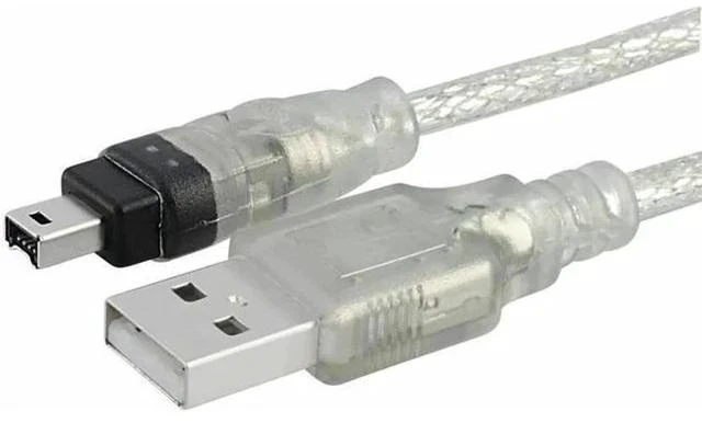 Main image of 6ft/1.8m USB 2.0 to Firewire IEEE 1394 4Pin iLink Adapter Cable, USB A Male to 4-Pin Firewire Data Cord for Sony DV Camcorders, Digital Cameras & Legacy Devices