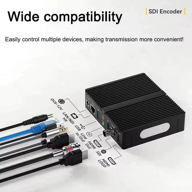 Alt view image 3 of 6 - ENCS1Pro 12G-SDI Encoder Decoder 4K60 Video Codec Box, H.265/H.264 Live Streaming Device, Support NDI HX, SRT, RTMP, RTSP, HLS, Multi-Protocol, Low Latency (Basic)