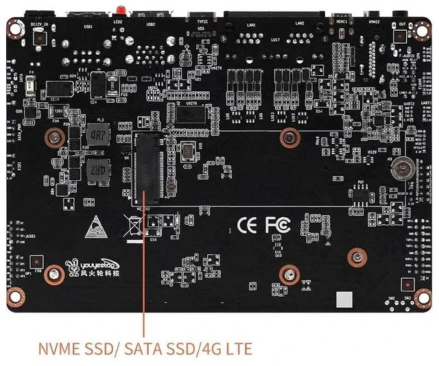 Alt view image 2 of 7 - K1 x86 SBC-12th N100 3.4 GHz CPU,16 GB LPDDR5, 256 GB eMMC, M.2 2280 NVMe/SATA, Dual Gigabit LAN, 4K Dual HDMI/MIPI/eDP, Windows 11 & Linux, AI IoT Edge (16+256GB,Core Board Kit)