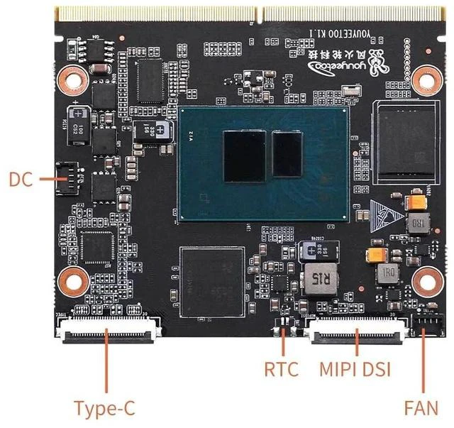 Alt view image 6 of 7 - K1 x86 SBC-12th N100 3.4 GHz CPU,16 GB LPDDR5, 256 GB eMMC, M.2 2280 NVMe/SATA, Dual Gigabit LAN, 4K Dual HDMI/MIPI/eDP, Windows 11 & Linux, AI IoT Edge (16+256GB,Core Board Kit)