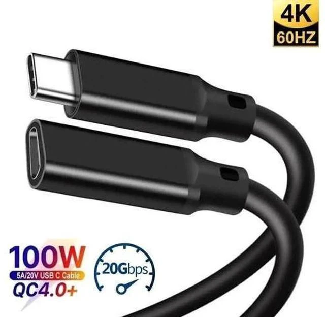 Alt view image 5 of 7 - 3.3FT USB-C Extension Cable, USB 3.2 Gen 2x2 20Gbps Male to Female Cord, 5A PD 240W Fast Charging & 4K@60Hz Video Cable for MacBook, iPad Pro, iPhone 15/16, SSD, Switch - Black