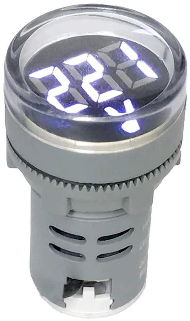 Alt view image 3 of 6 - 80-500V AC Digital Voltmeter 110V 220V 380V Red Green Yellow Blue White LCD Digital Display Small Round Head (Pack of 2) (White)