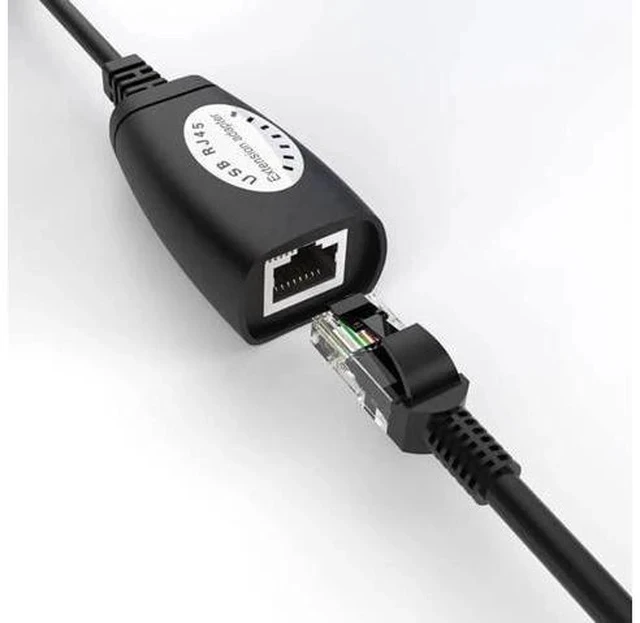 Alt view image 2 of 7 - USB 2.0 to RJ45 Cat5 Extender Adapter, USB Over Cat5e/Cat6 LAN Cable Extension Kit, 480Mbps USB Signal Extender Transmitter & Receiver for Printer, Webcam, Keyboard, Mouse