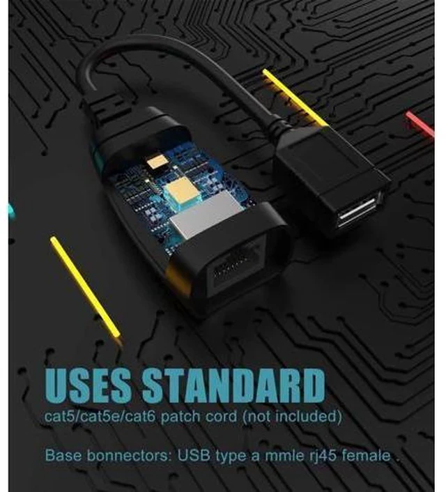 Alt view image 7 of 7 - USB 2.0 to RJ45 Cat5 Extender Adapter, USB Over Cat5e/Cat6 LAN Cable Extension Kit, 480Mbps USB Signal Extender Transmitter & Receiver for Printer, Webcam, Keyboard, Mouse
