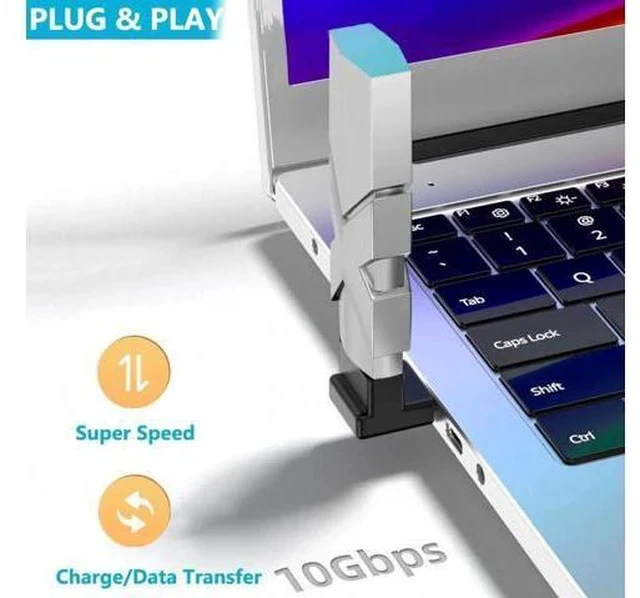 Alt view image 5 of 7 - 4 Pack 90 Degree Right Angle USB 3.0/3.1 A Male to Female Adapter, Up & Down Elbow 10Gbps Data Transfer 3A Fast Charging Connector for PC, Desktop, Laptop, USB Hub & USB Charger