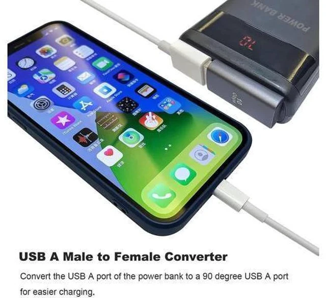 Alt view image 2 of 6 - 2 Pack 90 Degree USB 3.1 Male to Female Adapter, Left & Right Angled USB A Extender Converter Compatible with PC, Laptop, USB Charger, Power Bank and More