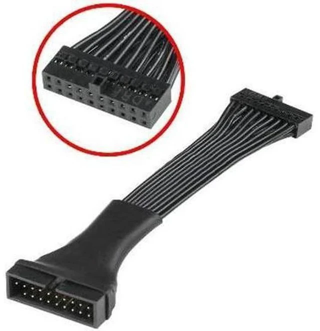 Main image of 6 Inches Low Profile USB3.0 20Pin Internal Header Extension Cable, Slim Short Mainboard Header Extender Cord