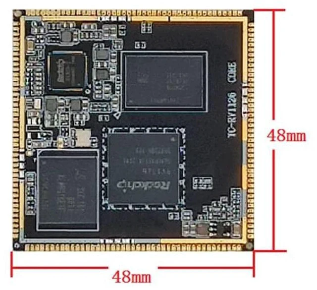 Alt view image 4 of 6 - Thinkcore TC Rockchip RV1126 Stamp Hole Development Board, with Quad-core ARM 2.0 Tops NPU, for Face Recognition Artificial Intelligence, Supports Linux (Bundle 1)