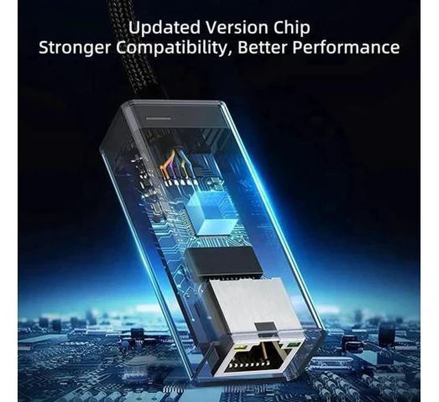 Alt view image 4 of 7 - Driver-Free USB-C to Gigabit Ethernet Adapter, Thunderbolt 3 & Thunderbolt 4 Compatible RJ45 LAN Network Dongle, Fit MacBook Pro 2018/2019/2020, iPad Pro, Dell XPS, Microsoft Surface