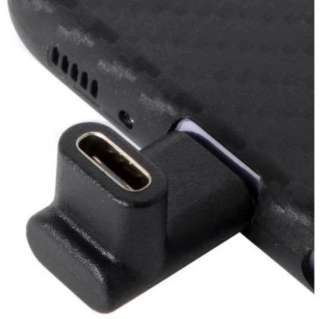 Alt view image 4 of 7 - Up & Down 90 Degree Reversible USB 3.1 Type-C Male to Female Adapter, Low Profile Elbow Extension Connector Supports Charging Data Video for Laptops & Phones