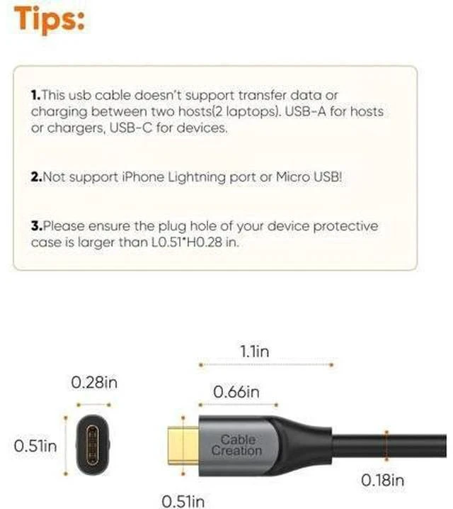 Alt view image 4 of 7 - CableCreation USB A to USB-C Short Cable 1FT/0.3M|USB3.2 Gen2 10Gbps High Speed Cord, 3A Charging & Android Auto for External SSD, MacBook, Galaxy S21, iPhone 15/16 Series