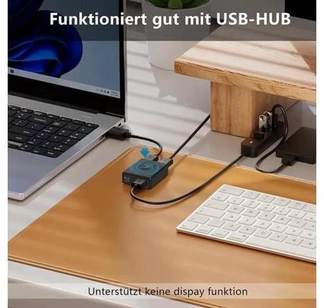 Alt view image 5 of 7 - Bi-Directional USB 3.0 Switch for 2 Computers, 2-in-1 / 1-in-2 Out with 10W Charging Port & 2PCS 1M USB 3.0 Cables, Share Mouse Keyboard Printer USB Hub for PC Laptop Car Use