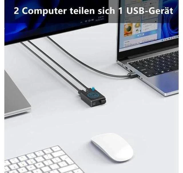 Alt view image 6 of 7 - Bi-Directional USB 3.0 Switch for 2 Computers, 2-in-1 / 1-in-2 Out with 10W Charging Port & 2PCS 1M USB 3.0 Cables, Share Mouse Keyboard Printer USB Hub for PC Laptop Car Use