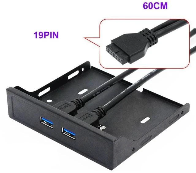 Main image of USB 3.0 Front Panel Adapter Floppy Drive Bay USB 3.0 Expansion Card, 19-Pin / 20-Pin Internal Header to USB 3.0 Ports, Desktop Case Front Panel Converter