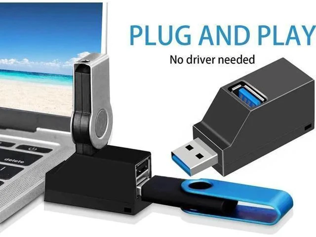 Alt view image 3 of 7 - Mini USB 3.0 Hub 3-Port Splitter Extender, High Speed USB 2.0+3.0 Multiport Adapter Portable USB Expander for MacBook, Dell, HP, Lenovo, Windows Laptops, Desktop PC, U Disk, External HDD, Keyboard Mou