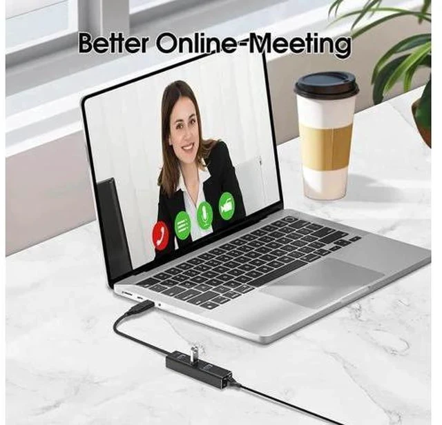 Alt view image 5 of 7 - 4-in-1 Aluminum USB 3.0 Hub with 3 USB 3.0 Ports + 1000Mbps Gigabit RJ45 Ethernet Adapter, Multi-Port USB Splitter Expander Dongle for Laptops & Desktops