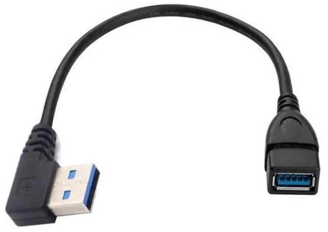 Alt view image 2 of 2 - 2 Pack 10in/25cm 90 Degree Flat USB 3.0 Extension Cable, Left & Right Angle Type A Male to Female Cord, 5Gbps for Laptop, Flash Drive, Mouse, Hard Drive