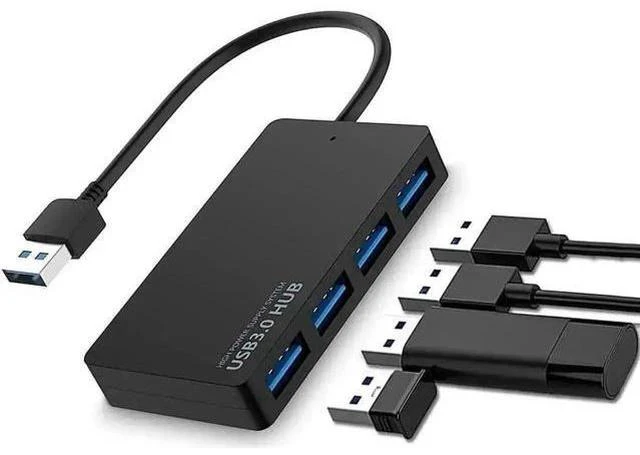 Main image of 4 Port USB 3.0 Hub Ultra Slim Portable USB Port Expander, High Speed Data Splitter for Keyboard Mouse Printer USB Fan Lamp Flash Drives & Portable Storage Devices