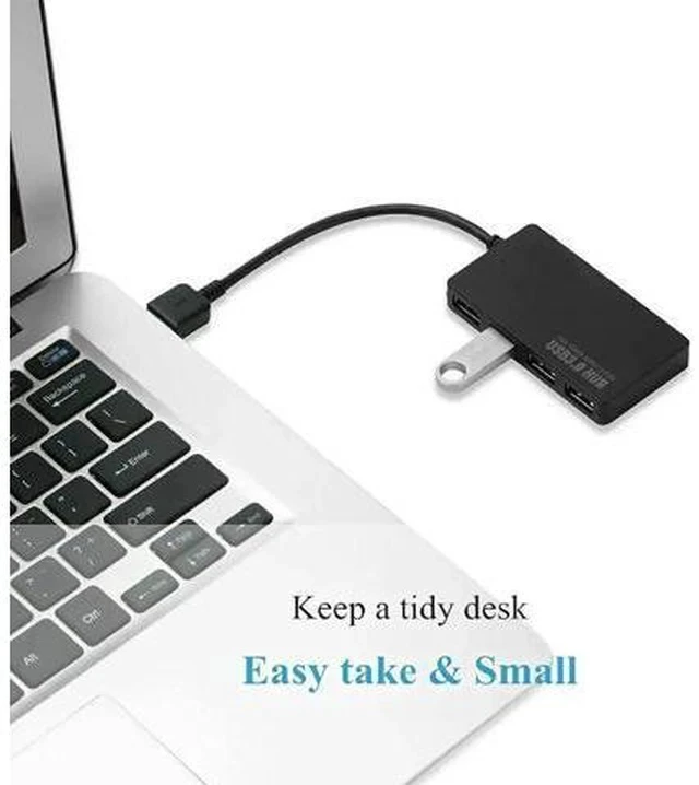 Alt view image 3 of 6 - 4 Port USB 3.0 Hub Ultra Slim Portable USB Port Expander, High Speed Data Splitter for Keyboard Mouse Printer USB Fan Lamp Flash Drives & Portable Storage Devices