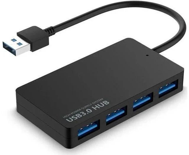 Main image of Black Ultra Slim 4-Port USB 3.0 Splitter Hub, High Speed 5Gbps USB Port Expander Compatible with MacBook Air, Mac Mini, iMac Pro, Surface, Ultrabooks, Laptops & PCs