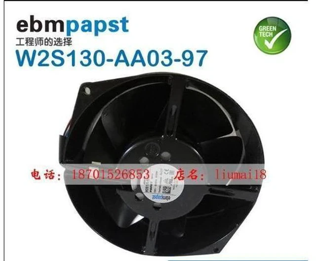 Alt view image 2 of 2 - Original authentic German ebmpapst fan W2S130-AA03-97 7856ES all metal cooling fan