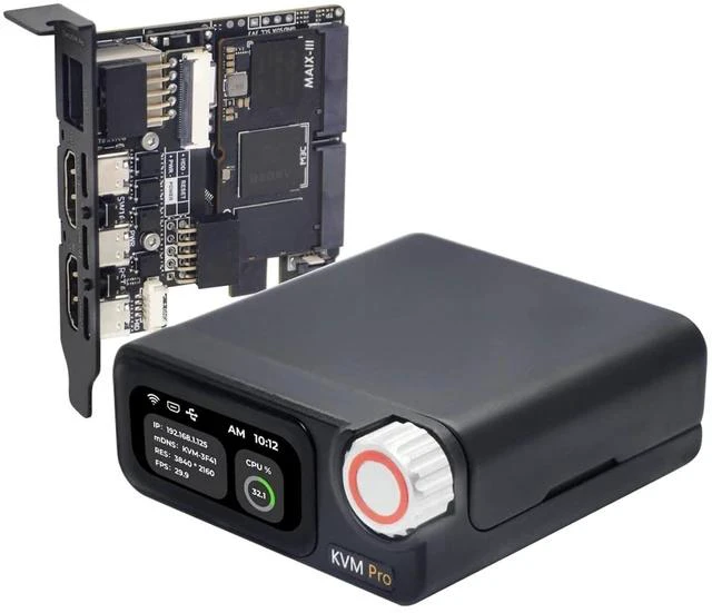 Main image of Sipeed NanoKVM Pro - 4K IP KVM, Remote Server Management, ATX Power Control, USB Keyboard/Mouse Emulator, 32GB eMMC, WiFi6, Power Control, Batch Management (Desk,with WiFi & POE,with LED Strip)