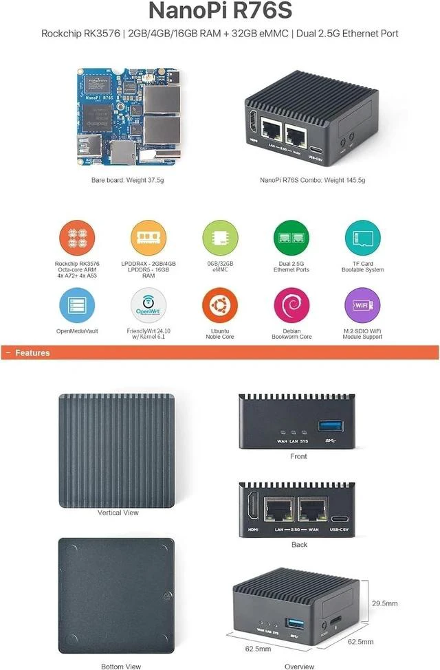Main image of NanoPi R76S4+64,with WiFi