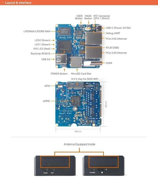 Alt view image 6 of 6 - NanoPi R76S4+64,with WiFi