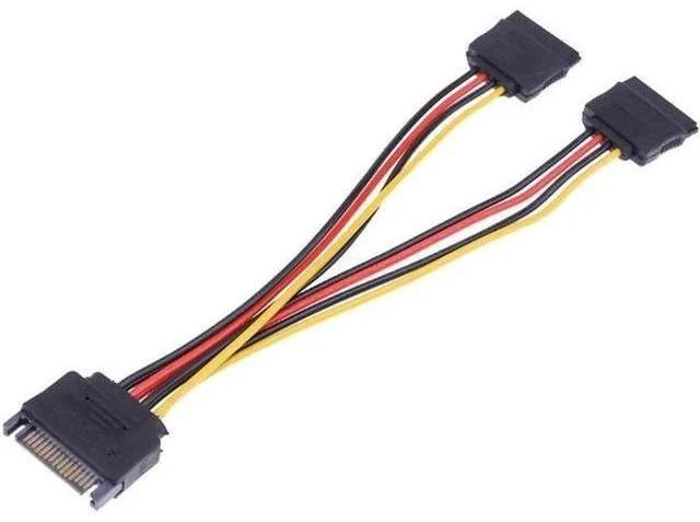 Alt view image 3 of 5 - SATA Power Y Splitter Cable, 15 Pin SATA Power Splitter Cable Adapter SATA 15 Pin Male to Dual Female Power Y- Cable, 7 Inch 1 Pack