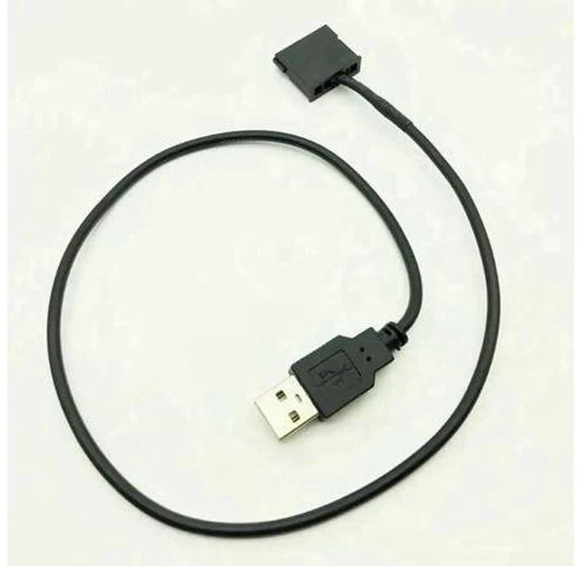 Alt view image 2 of 3 - 50cm 22AWG USB 5V Male to 15Pin SATA Female Power Cable Adapter, Black SATA Power Supply Cord for 2.5 Inch Laptop SATA HDD & SSD