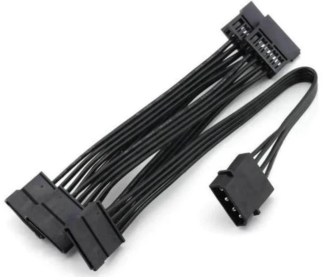 Alt view image 2 of 2 - 1PCS 4 Pin IDE Molex to 5 Ports 15Pin SATA Power Splitter Cable, 1 to 5 SATA Power Adapter Cord 18AWG for PC & Server