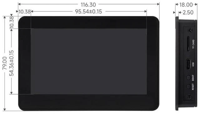 Alt view image 7 of 7 - ESP32-S3 4.3" Capacitive Touch Display Development Board with Case, 16MB Flash, LVGL Support, Rich IO Expansion