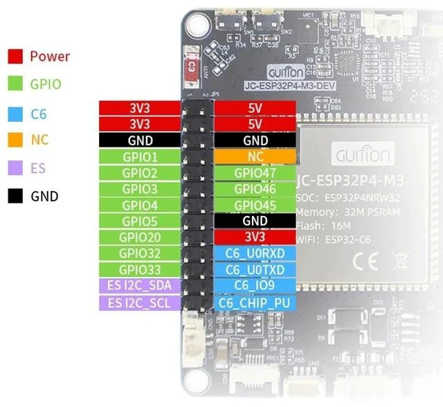 Alt view image 6 of 6 - ESP32-P4 Development Board Dual-Core RISC-V + ESP32-C6 Co-Processor, Camera/Ethernet/DSI Display Support