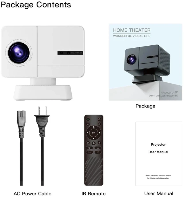 Alt view image 2 of 4 - P50 4K Video Projector Native 1080P Full HD, Auto Focus, Smart Home Projector for Living Room - white
