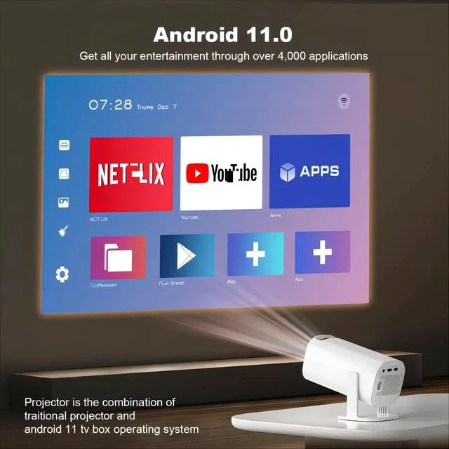 Alt view image 7 of 7 - P30MAX Gaming Projector Android 4K Home WiFi Game Console, 720P HD Projector