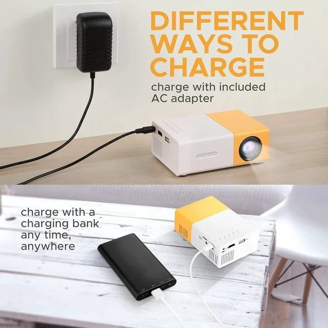 Alt view image 4 of 6 - YG300 Projector Mini Home Projector for Kids, Portable Wall Projection for Living Room, Supports 1080P
